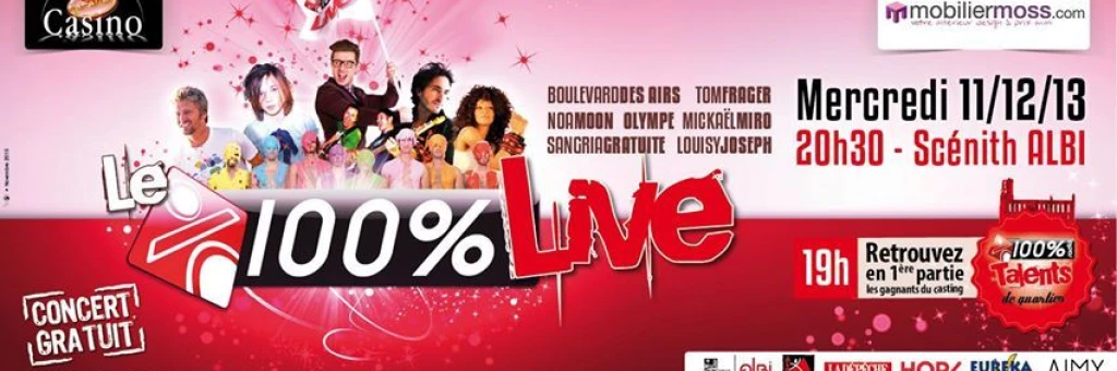 Des invitations pour 100 % live 2013