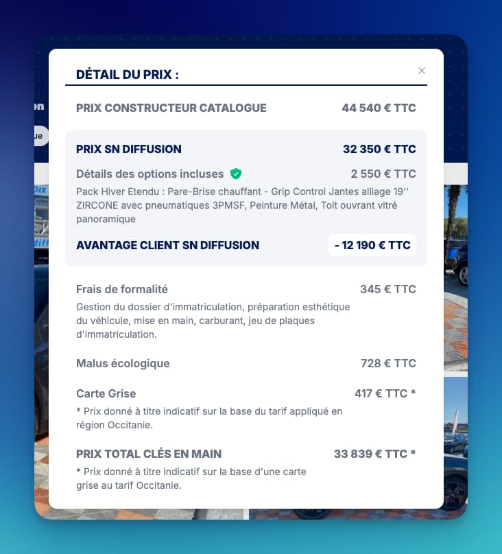 Le détail du prix en toute transparence - sndiffusion